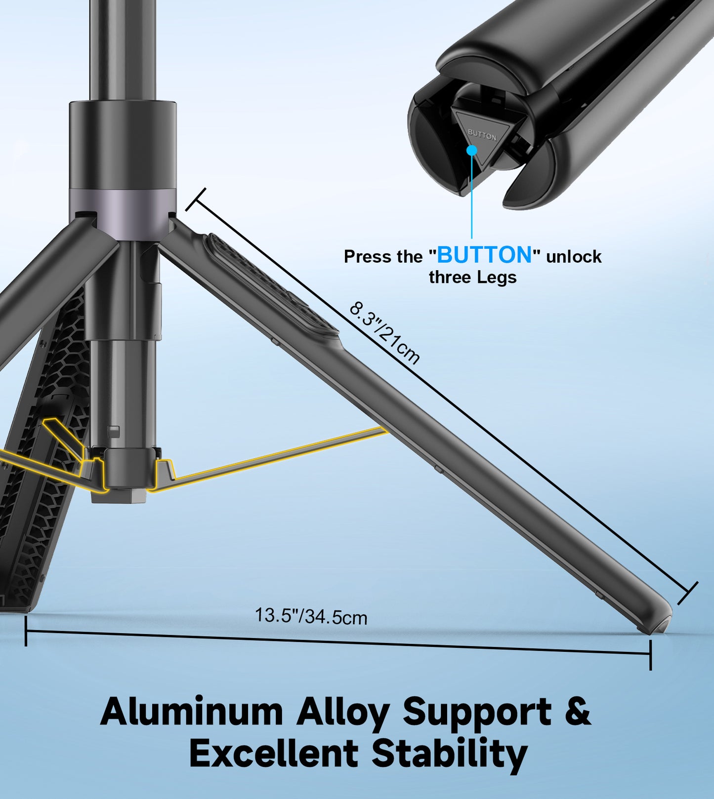 TONEOF 68" Selfie Stick Tripod with Remote for Cellphone 4"-7", Travel Tripod Stand for Action Camera