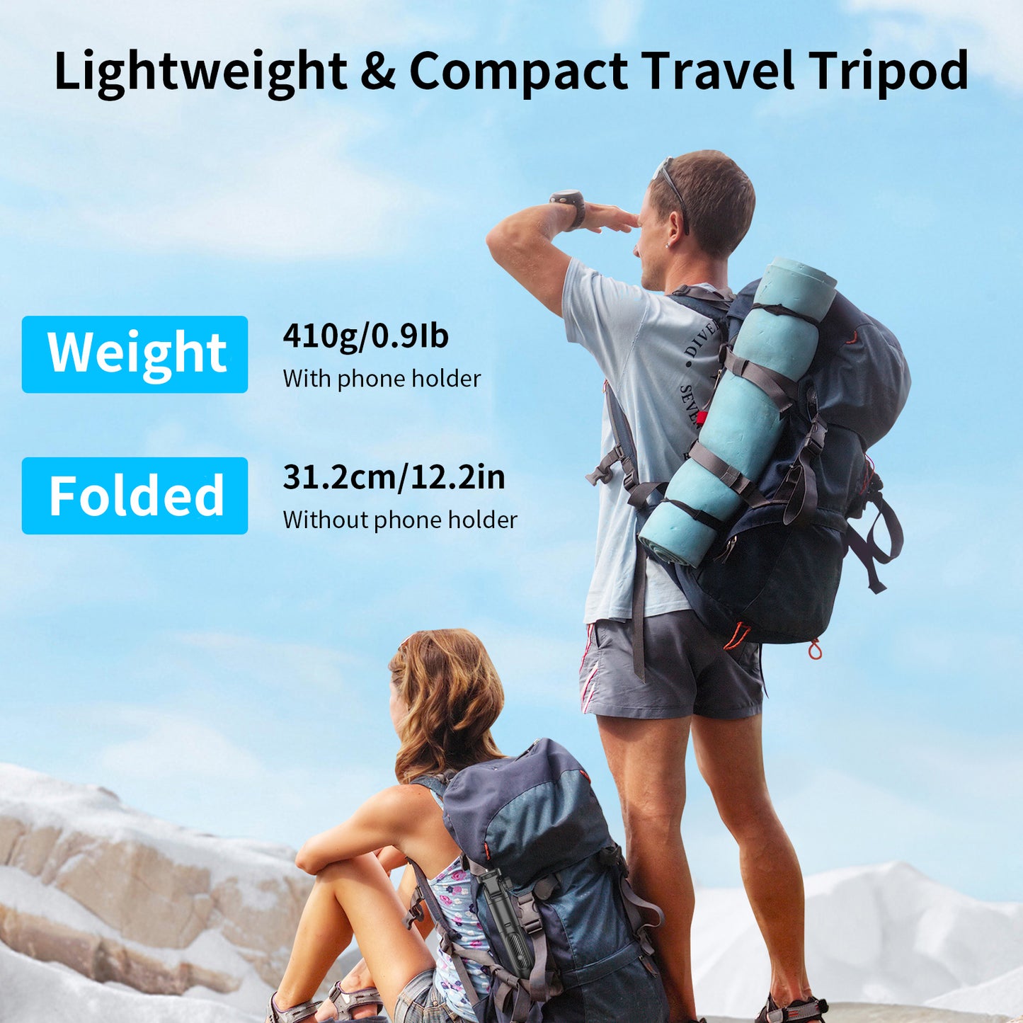 Cell Phone Selfie Stick Tripod Stand All-in-1 with Integrated Wireless Remote,Portable,Lightweight,Extendable Phone Tripod for 4''-7'' iPhone and Camera