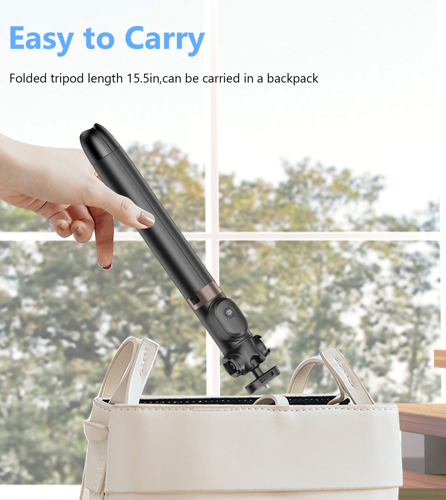 TONEOF Phone Camera Tripod with 1/4” Screw,60" Phone Tripod Stand with Magnetic Remote,Portable Tripod Holder for iPhone/Small Camera/DSLR/Android Phone