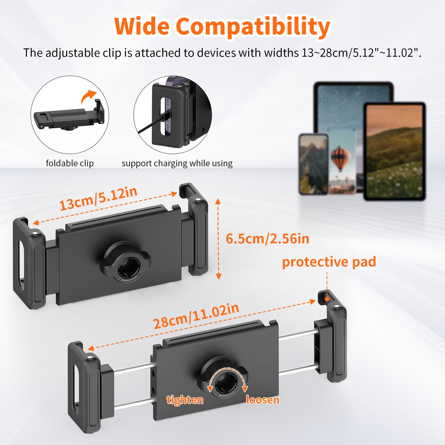 TONEOF 72IN Tablet Stand, 360° Rotating Tablet Tripod, Height Adjustable Floor Stand Tripod, Portable Cell Phone Tripod for Cell Phone/Tablet
