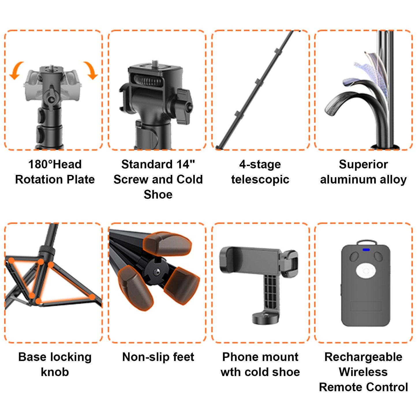 Tripod for Live broadcast with remote control suitable for mobile phones and cameras