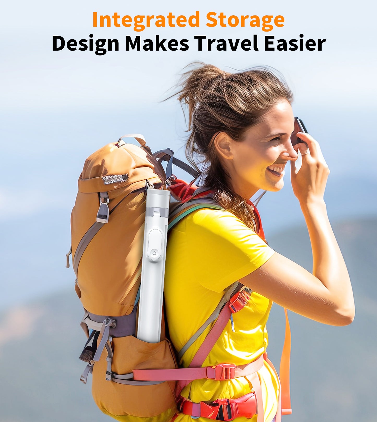 TONEOF 66" Phone Selfie Stick Tripod Stand Automatic Open with Magnetic Remote, Travel Tripod 360°Rotatable for iPhone/Android(White)