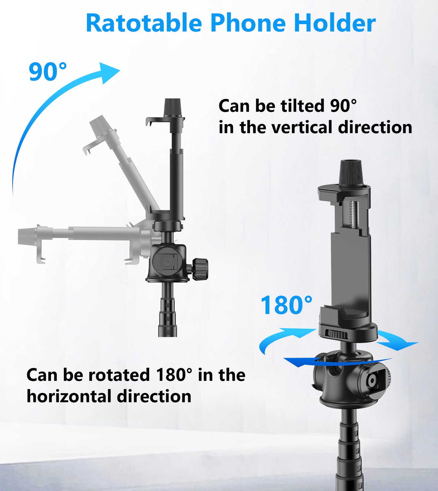 TONEOF Phone Camera Tripod with 1/4” Screw,60" Phone Tripod Stand with Magnetic Remote,Portable Tripod Holder for iPhone/Small Camera/DSLR/Android Phone