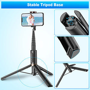 Multifunctional mobile phone holder selfie stick (Black)