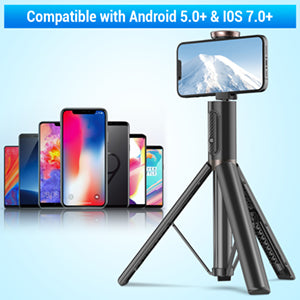 Multifunctional mobile phone holder selfie stick (Black)