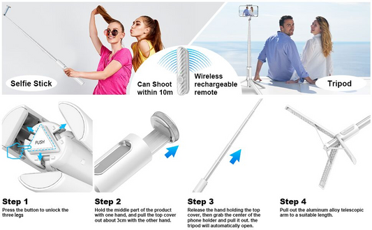 Bluetooth Selfie Stick Tripod 3 in 1 Review by Jim O Brien Tech