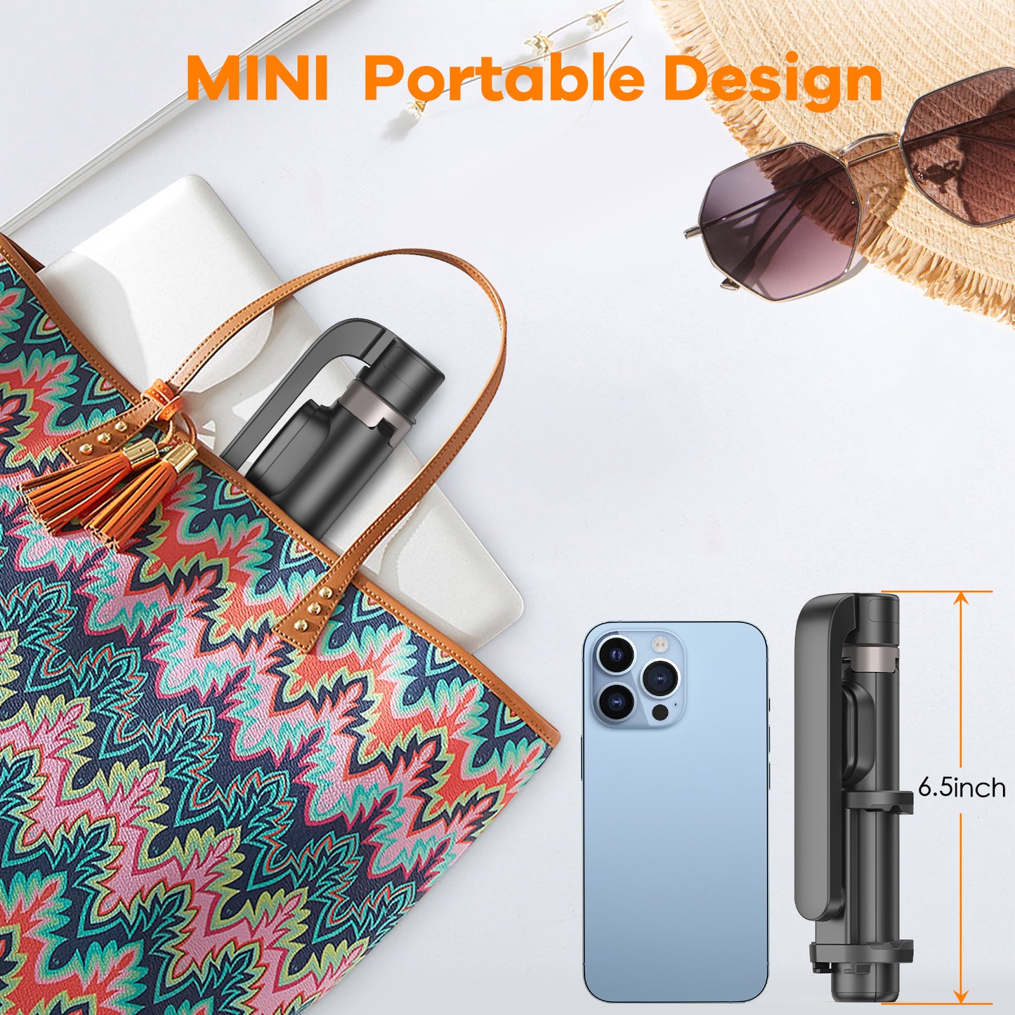 TONEOF Cell Phone Selfie Stick Tripod for 4''-7'' iPhone and Android