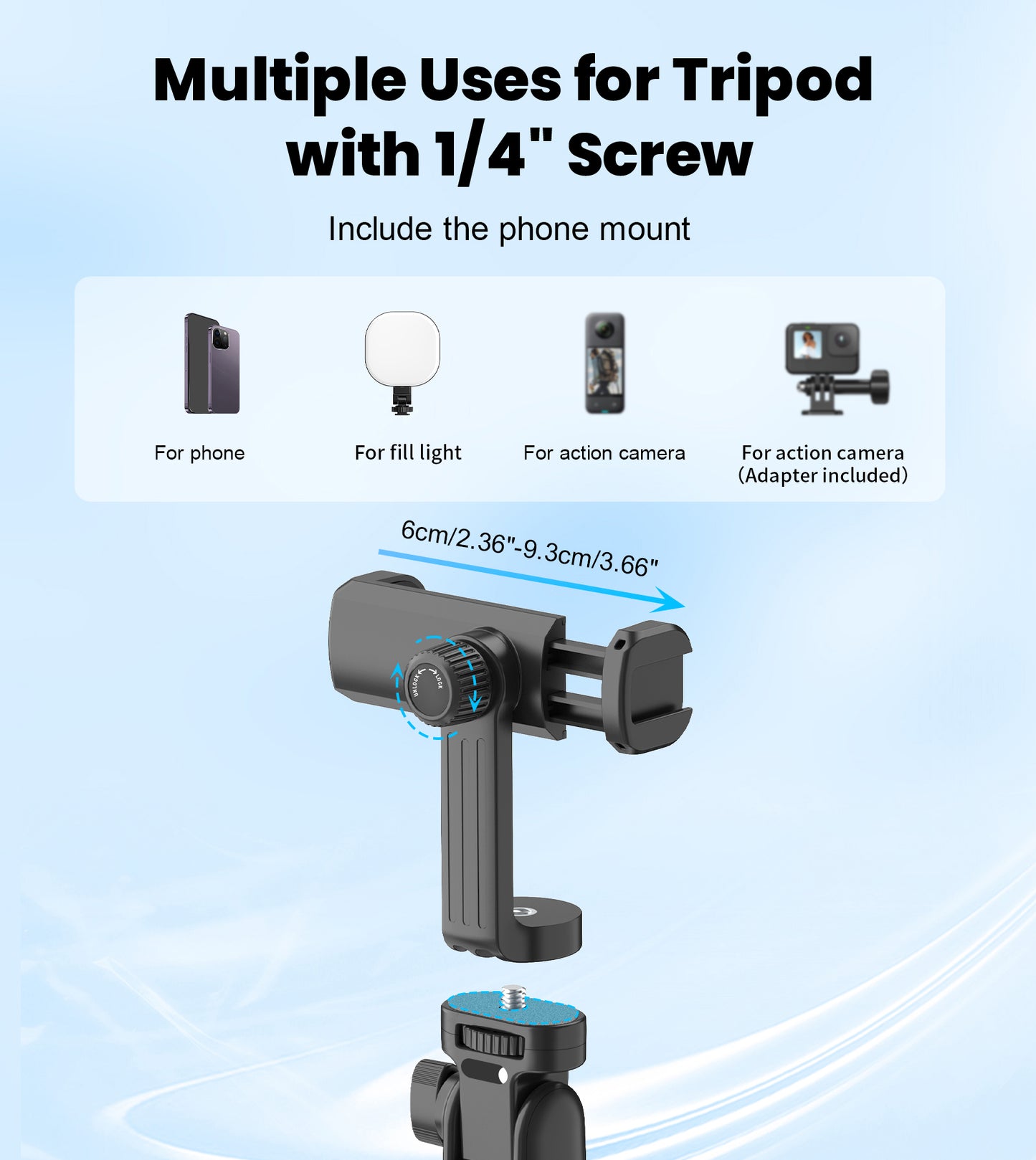 TONEOF 68" Selfie Stick Tripod with Remote for Cellphone 4"-7", Travel Tripod Stand for Action Camera