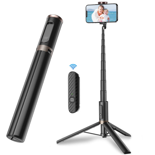 Multifunctional mobile phone holder selfie stick (Black)