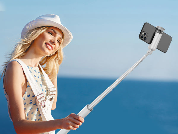 60" Phone Tripod & Selfie Stick with Remote for Cell Phone 4"-7", Portable Smartphone Tripod Stand (White)