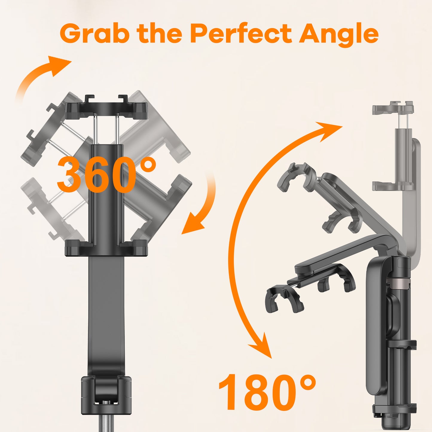TONEOF Cell Phone Selfie Stick Tripod for 4''-7'' iPhone and Android