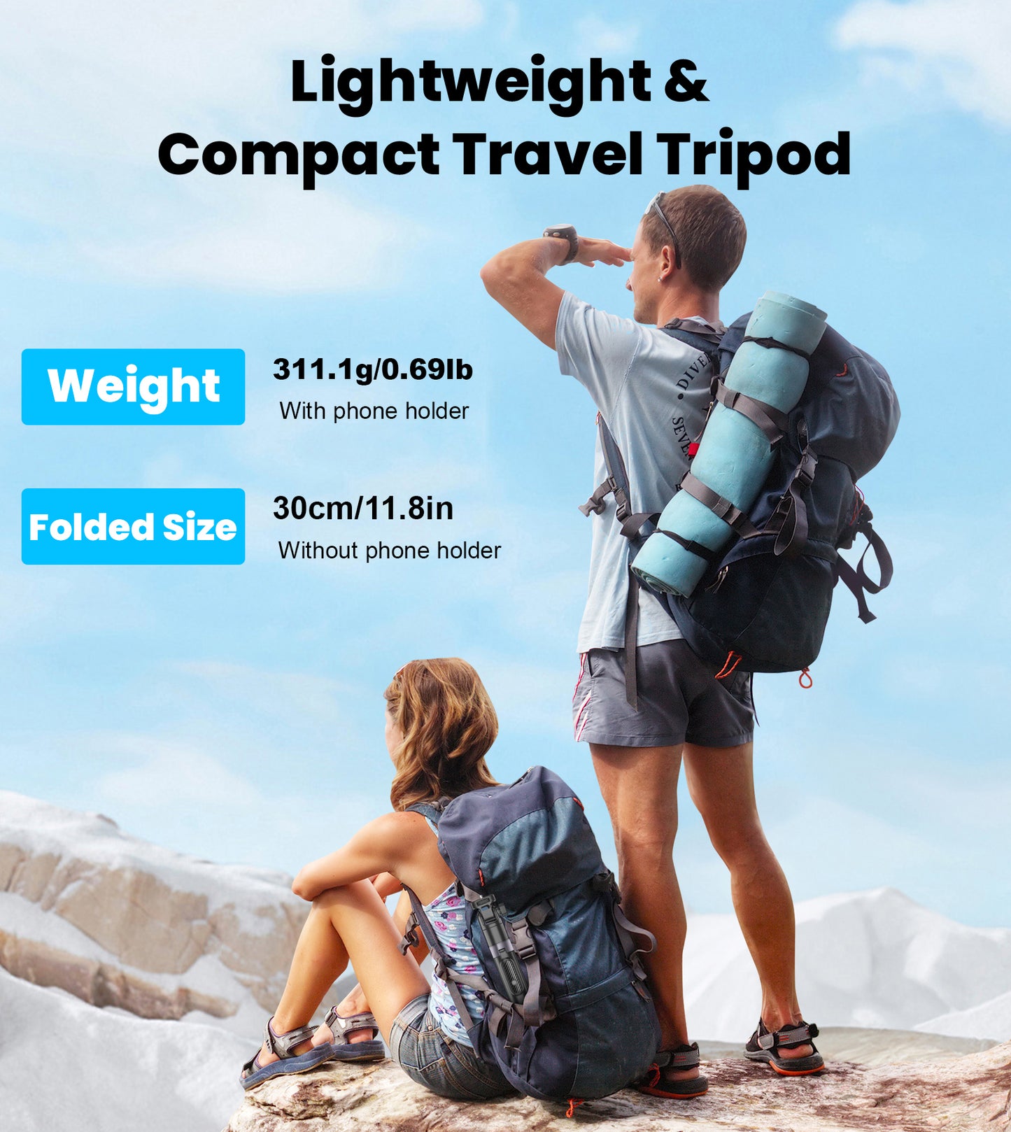 TONEOF 68" Selfie Stick Tripod with Remote for Cellphone 4"-7", Travel Tripod Stand for Action Camera