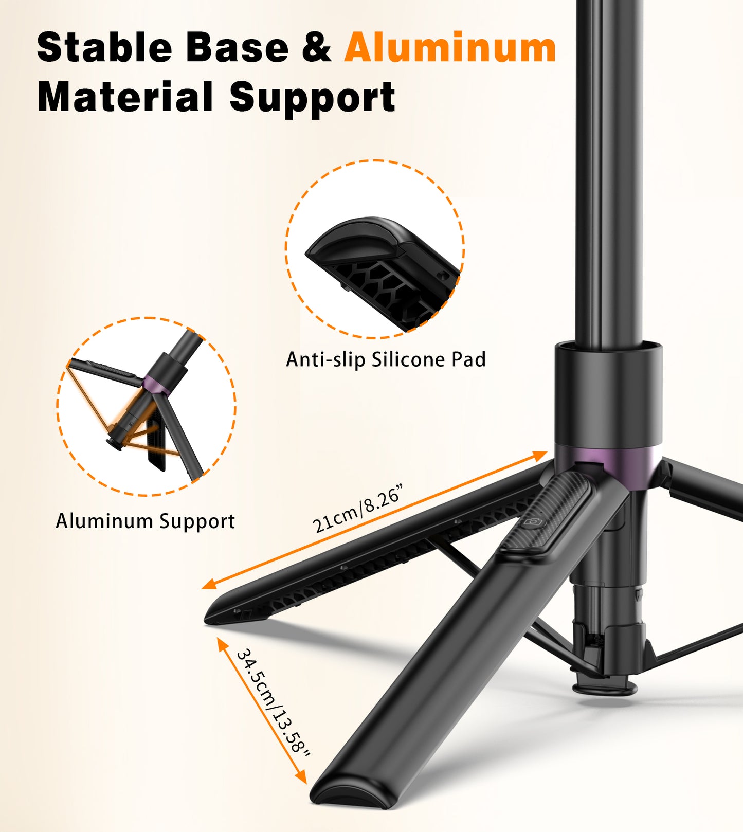 TONEOF Magnetic Portable Retractable Mobile Phone Tripod