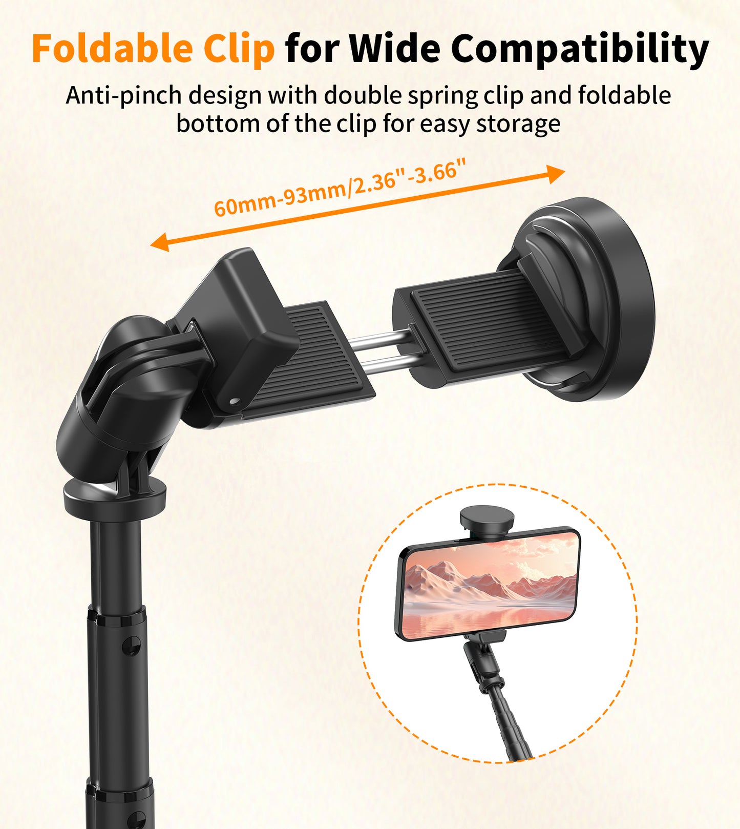 TONEOF 66" Phone Selfie Stick Tripod Stand Automatic Open with Magnetic Remote, Travel Tripod 360°Rotatable for iPhone/Android(Black)