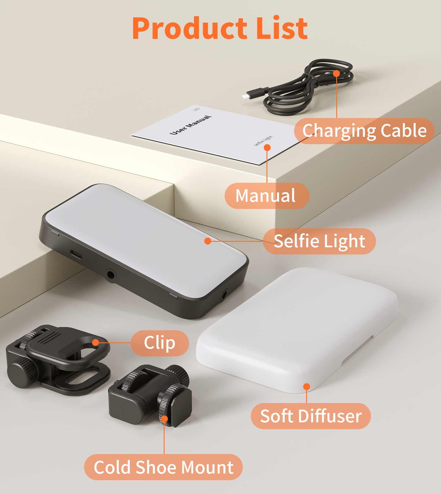 TONEOF 96 LED Cell Phone Light with Soft Diffuser and Stand, Rechargeable Magnetic Portable Selfie Light with Clip, 2500k-9900K Adjustable Lighting for Recording Videos, Photography