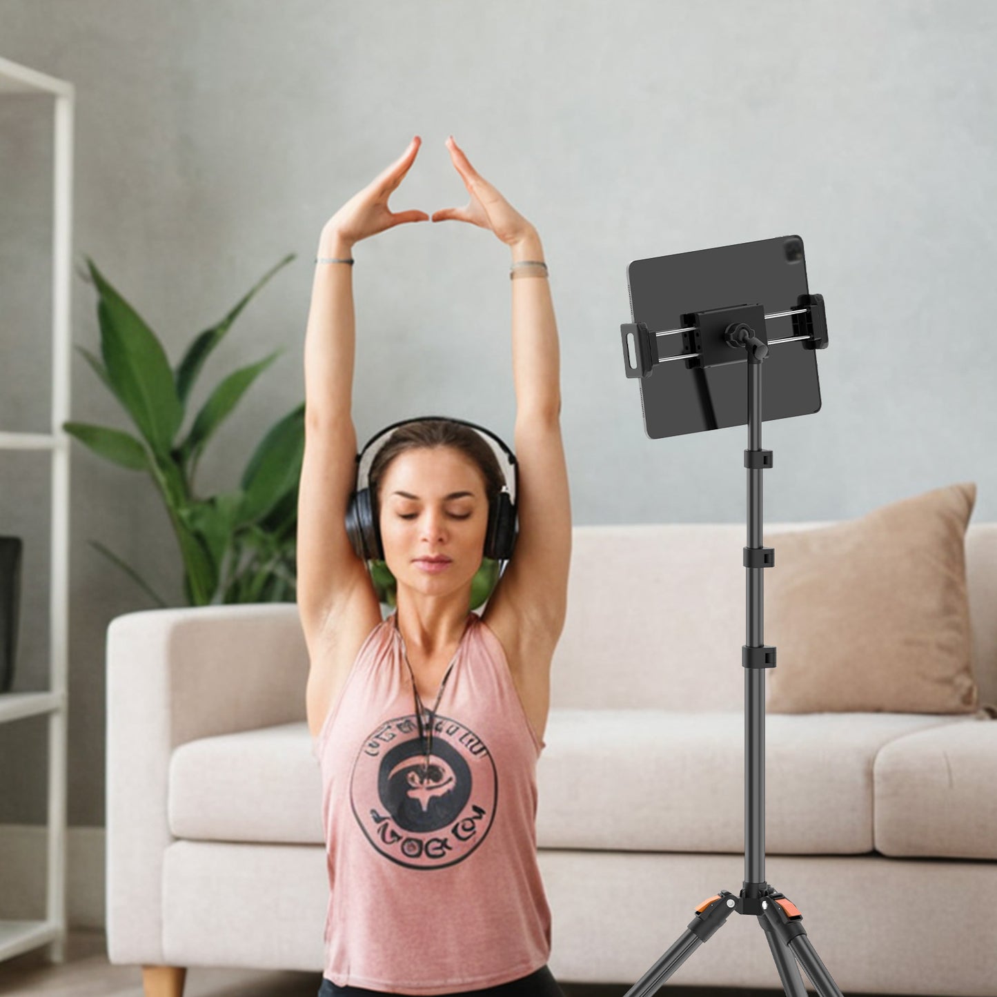 TONEOF 72IN Tablet Stand, 360° Rotating Tablet Tripod, Height Adjustable Floor Stand Tripod, Portable Cell Phone Tripod for Cell Phone/Tablet