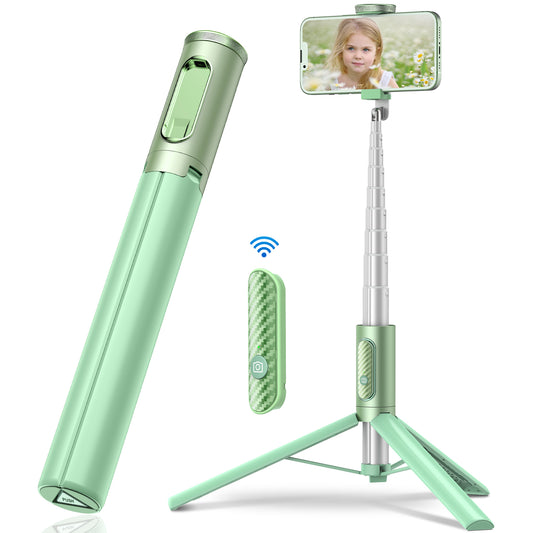 Multifunctional mobile phone holder selfie stick (Green)